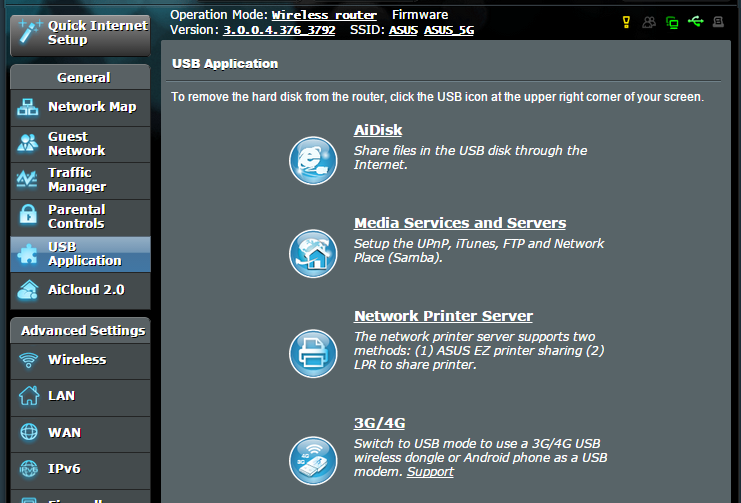 5.3 Installera din skrivarserver 5.3.1 Delning av EZ-skrivare Verktyget ASUS EZ Printing Sharing (Delning av EZ-skrivare) ger dig möjlighet att ansluta en USB-skrivare till din trådlösa routers USB-port och installera skrivarservern.