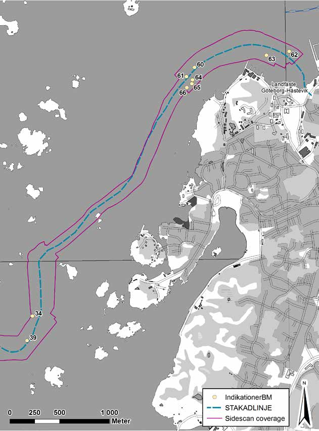 Bilaga 2a c. Kartor över den planerade ledningssträckningen med de sonarindikationer som berörs av exploateringen.