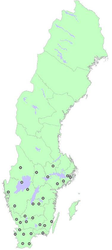 Övervakning av luftföroreningar i Hallands län. Resultat hydrologiskt år /9 resp. kalenderår. IVL rapport B 191. Metod Försöket genomförs i 3 av ytorna inom Krondroppsnätet (Figur 17).