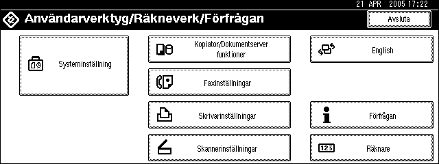 Fylla på papper, toner och häftklamrar Ändra till ett format som inte visas på pappersformatväljaren Om du fyller på med papper av ett format som inte visas på pappersformatväljaren måste