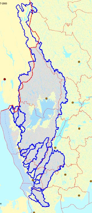 Västerhavets vattendistrikt 9 län Norge 70 kommuner helt inom 113