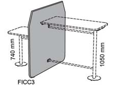Fields Co-creation screen freestanding Skärm som ska kombineras med ett eller två bord, för fristående placering med ställfötter.