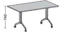 Foldex Fällbara bord med silvergrått underrede. Skiva är spärrad i både uppfällt och nedfällt läge. Finns med två bredder på underredet, 1200 mm och 1400 mm, djup 610 mm.