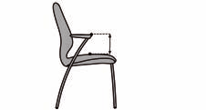 64 kg placeras på stolssitsen och sitshöjden mäts från golvet vertikalt i linje med sitsens framkant, till den punkt på mätdockan som motsvarar lårets undersida.