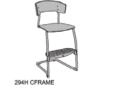 Xpect 294 CFRAME Sits och rygg i formpressad ek, bok, björk eller laminat. Sits går att montera om för att få ett mindre sittdjup. Silverfärgat medunderrede. Höjd 440 mm. Upphängningsbar.