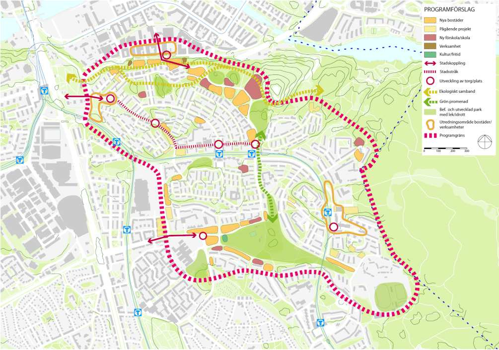 Sida 5 (17) Programförslaget Samrådsförslag Programmet föreslår att mellan 2 100 och 2 600 nya bostäder byggs i stadsdelarna.