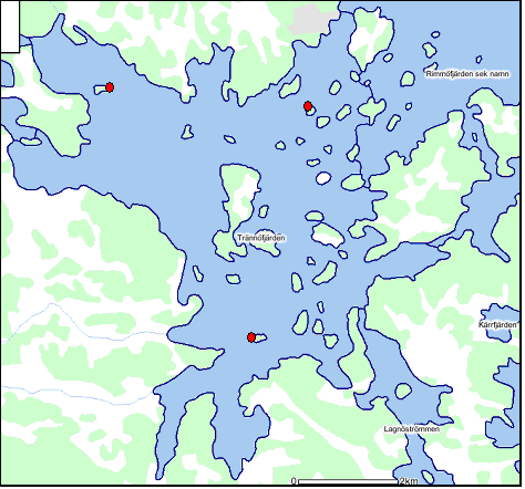 Trännöfjärden E E2 E Figur 4:. Karta över Trännöfjärden.