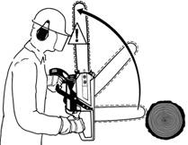 Risk för bakslag 9. Risk för bakslag Farliga bakslag kan förekomma vid ouppmärksamt eller felaktigt arbetssätt med motorsågen.