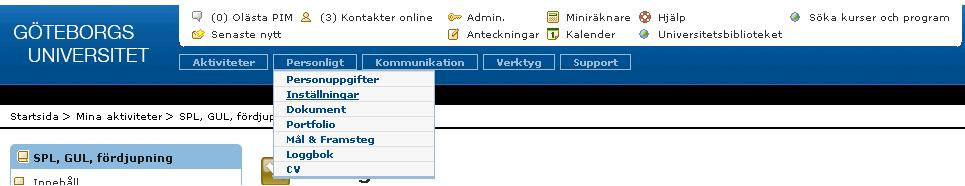 6.2.5 Kommunikation och PIM PIM (PING PONG Instant Messaging) är ett sätt att enkelt och snabbt kommunicera med en person i taget. - Klicka på Deltagare under Kommunikation i vänstermenyn.