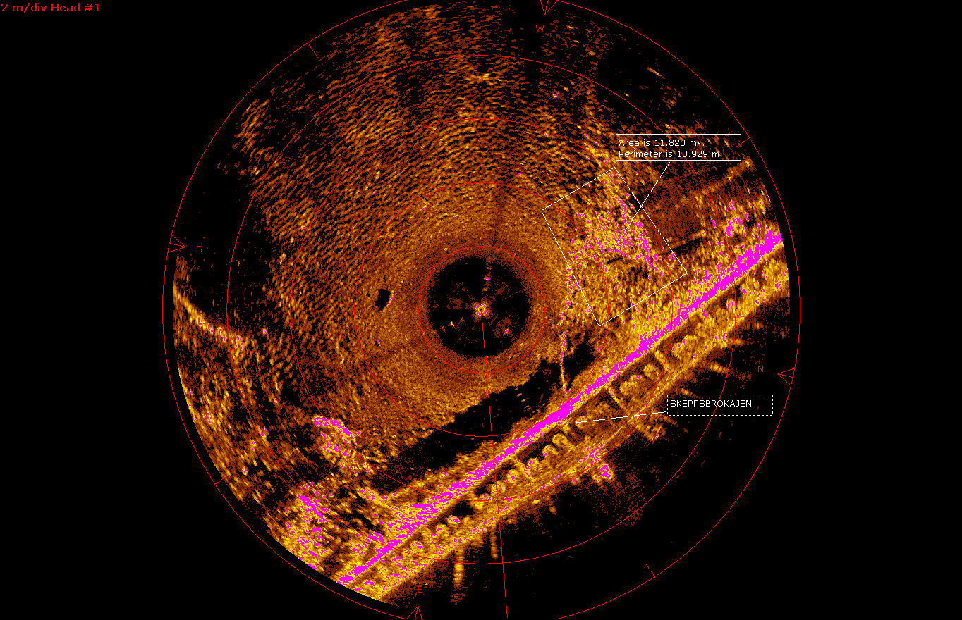 Bilaga 2. Scanningsonarbild av området med barlaststen.