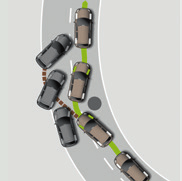 Det elektroniska stabiliseringsprogrammet minskar risken för sladd och ger bilen maximal förmåga att hålla kursen. Systemet styr motor och bromsar så att bilen undviker sladd i kritiska situationer.