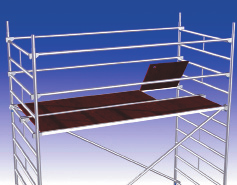 Fr o m 2 m plattformshöjd ska ett horisontalstag monteras som räcke på fjärde stegpinnen (1,0 m) ovanför plattformen. 2 2.