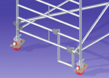 Montering 9 9. Då ställningar byggs med udda plattformshöjd (1, 3, 5, 7, 9 och 11 m) monteras en sektion i botten enligt bild. Därefter monteras ställningen enligt standard. 10 10.