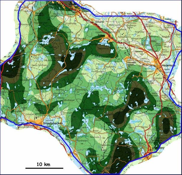 älgförekomsten i Norn. Lantmäteriet Gävle 2004, medgivande L2004/196. Figur 3.