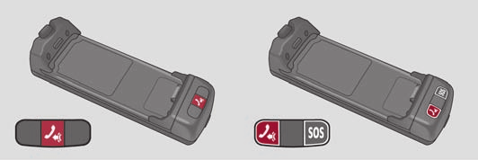 102 Kommunicera Sköta telefonsamtal med hjälp av adapter* Genom en kort tryckning på PTT-knappen (push to talk) på adapter* fig. 103 aktiveras röststyrningen av telefonen.