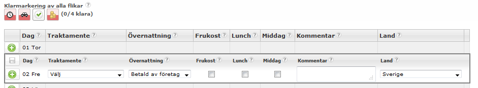I en del fall, om företaget du jobbar för debiterar kunder för körning eller liknande så möts du istället utav en sida som ser ut som tidrapporteringssidan.