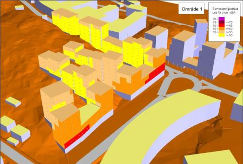 Planbeskrivning Norra Nacka strand 36 (56) Delområde 1 De allra flesta fasader utom de mot Augustendalsvägen