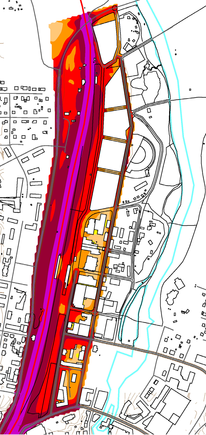 Störningar Trafikbuller Planområdet utsätts för väg- och tågtrafikbuller.