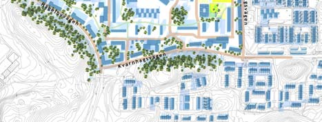 ALBYDALEN SID 1 6 / 18 Plan och elevation 1:2000/A3 Längs Kvarnhagsvägen och i