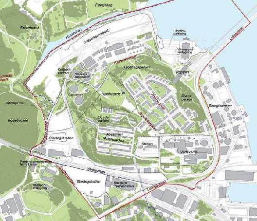 INLEDNING 1. Inledning 10 1.1 Bakgrund I Stockholm stads översiktsplan från 1999 presenteras övergripande mål om en långsiktig hållbar stadsmiljö som har formulerats med strategin bygg staden inåt.