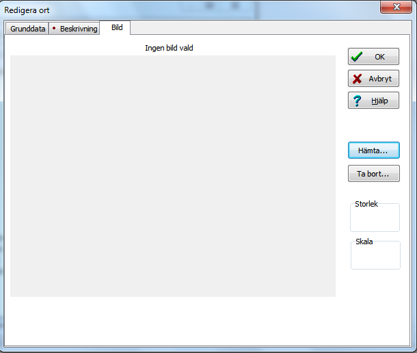 Kartfunktionen i Disgen 2016, Studiehandledning Del 1 15 Klicka på fliken Bild för att också lägga in en bild för