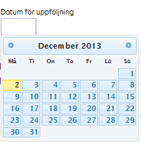 49 (49) Datumfält Datumfält fungerar på liknande sätt på alla ställen i