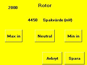 Men följande beskrivning gäller även för Styrning, Tilt och Extra. Framför texten Spakvärde visas aktuellt värde för funktionen. Värdet visas i millivolt (00mV =,V).