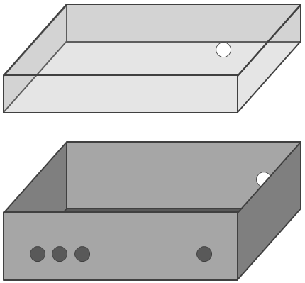 3. Gör hål för tryckströmställaren. 4.