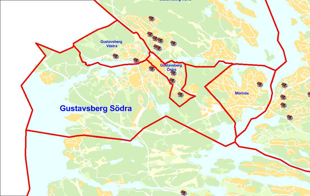 7(23) Gustavsberg södra Åkerlyckan 65 Fabriksstaden 100 Charlottendal 80 Totalt