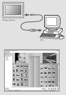 1.2.7 Kopiera foton från dator Windows-dator (2000 och XP): Om du vill kopiera foton från en dator till PhotoFrame installerar du autorun-programmet PhotoFrame manager på datorn.