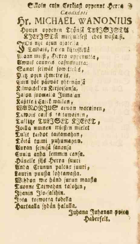 Cslfoi» cnln (J»r!io l opprnnt Hcr"«3 Candtdati Hr. MICHAEL WANONIUS Hpttin vppcnsn 3^öns«tl?3 3<S 2l «U< U3 * mi^uafcjl cfccs ttöjia.fu SOs ni^ ajun a.att' H Tatt>«ie, e.n ftjhftillif acin un.
