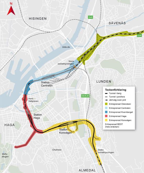 1 Inledning Projektet Västlänken innebär anläggande av en cirka åtta kilometer lång järnvägssträcka genom Göteborg, varav drygt sex kilometer i tunnel.
