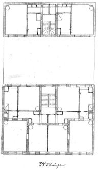 243. Liten herrgårdsplan 1890 i gatubyggnad och enkelsidig gårdslägenhetsplan, 13:e roten 52 (centrerad portgång