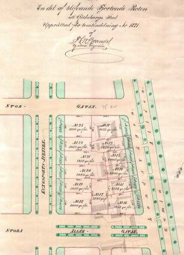 Kungsportsavenyn 1871 och 1872 normer för den kosmopolitiska stadsbilden Regleringen 1867 för 13:e rotens västra del blev normgivande för de följande regleringarna i området, vilka beslutades under