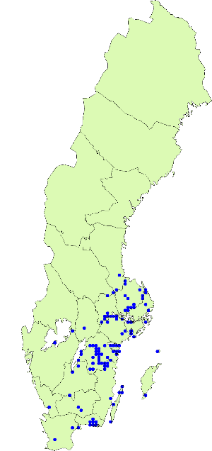 2015 genomfördes en inventering av ekpricklav inom kommunen av Mikael Hagström. Arten påträffades då på 26 lokaler varav 13 av lokalerna var nyfynd (karta 2).