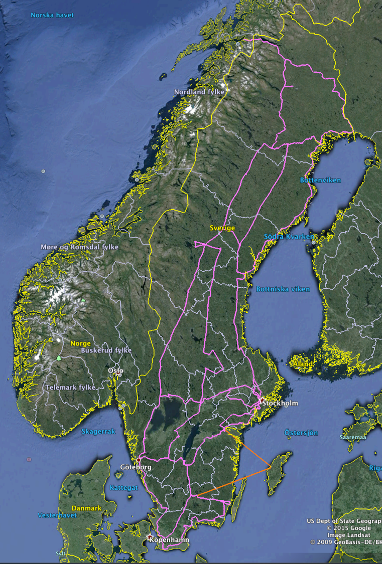 Scale: this is approx. 1.000 km fiber path.