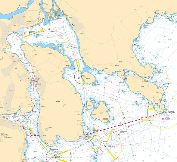 Bilaga 1 Rapporteringslinjer 1. Linjen från fyren Åstholmsudde genom fyren Spikarna och vidare till Alnölandet. 2.