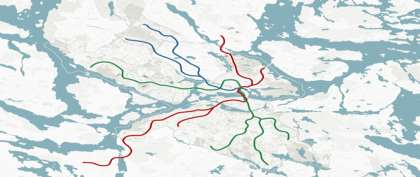 Foto: Lennart Forsberg Verkstads, AEE servicedepå Tunnelbanenät CAP består av Byggnadsverkskomplex Perrong CBB Tågterminal CBD Resecentrum CGJ Byggnadsverk Spårutrymme FAH Sidoområde FBB