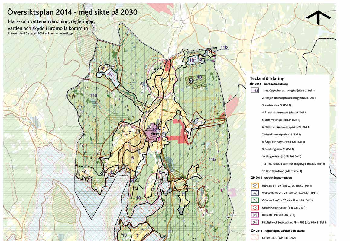 Mark- och vattenanvändning ÖP 2014 redovisar dels kommunens