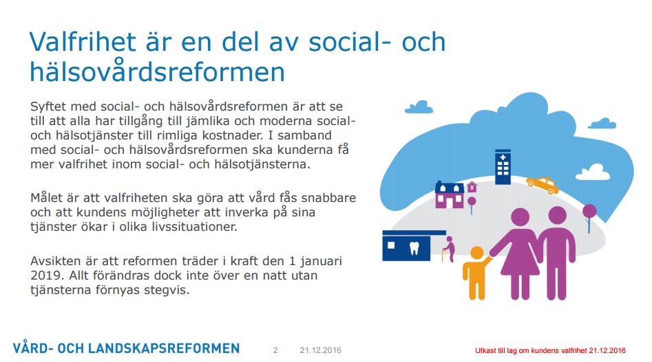 Fritt vårdval Medborgaren kan välja mellan offentliga och privata aktörer Steg 1: Förbättra