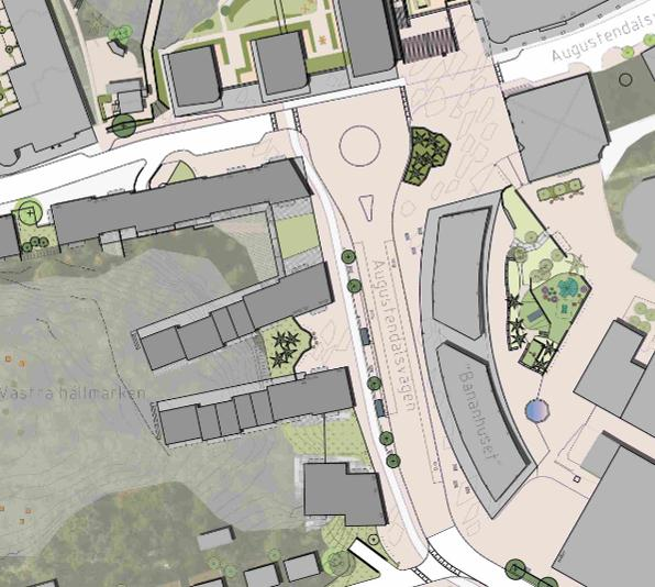 Planbeskrivning Norra Nacka strand 30 (70) Torg och kajer J V Svenssons torg J V Svenssons torg är en av de viktigaste offentliga platserna i Nacka strand.