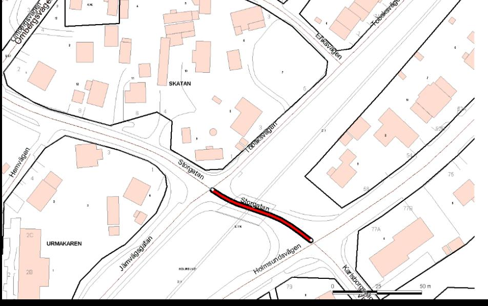 Järnvägsgatan, ska tillhöra bärighetsklass 1.