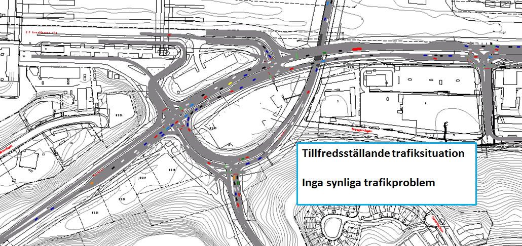 Figur 4. Ögonblicksbild från simulering av FM-max 2030 med exploatering av ABC 4.1.