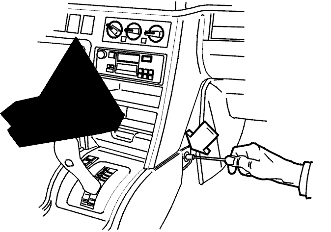 "VCC071223 SV 20060915" 5 högerstyrda.) Justera ratten till det nedersta läget Skruva bort kåpan över ratten. Vik ut ljudvallen vid tunnelkonsolen. Skruva ur skruvarna som håller tunnelkonsolen.