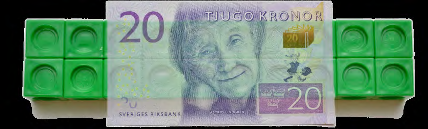 Vad är sedeln värd? Tjugo kronor Jämför 2 tior i multilink med 2 tior i pappersremsor. Vad är lika?