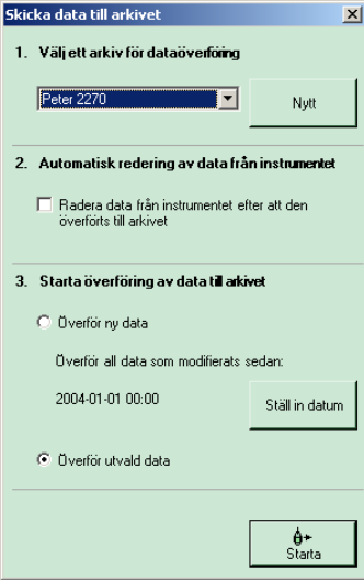 12(13) Överför data till andra program Man kan skapa flera olika arkiv och