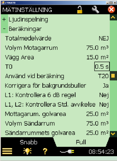 displayen. Dessa val går även att göra i efterhand i efterbehandlingsprogrammet BZ7830 OBS!