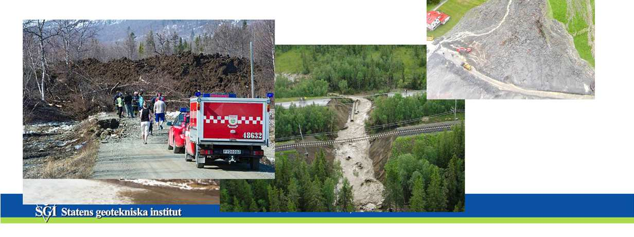 Tärnaby 16 maj 2010: Slamströmmar engelska debris flow stor transporterande förmåga av sten och block även i måttliga