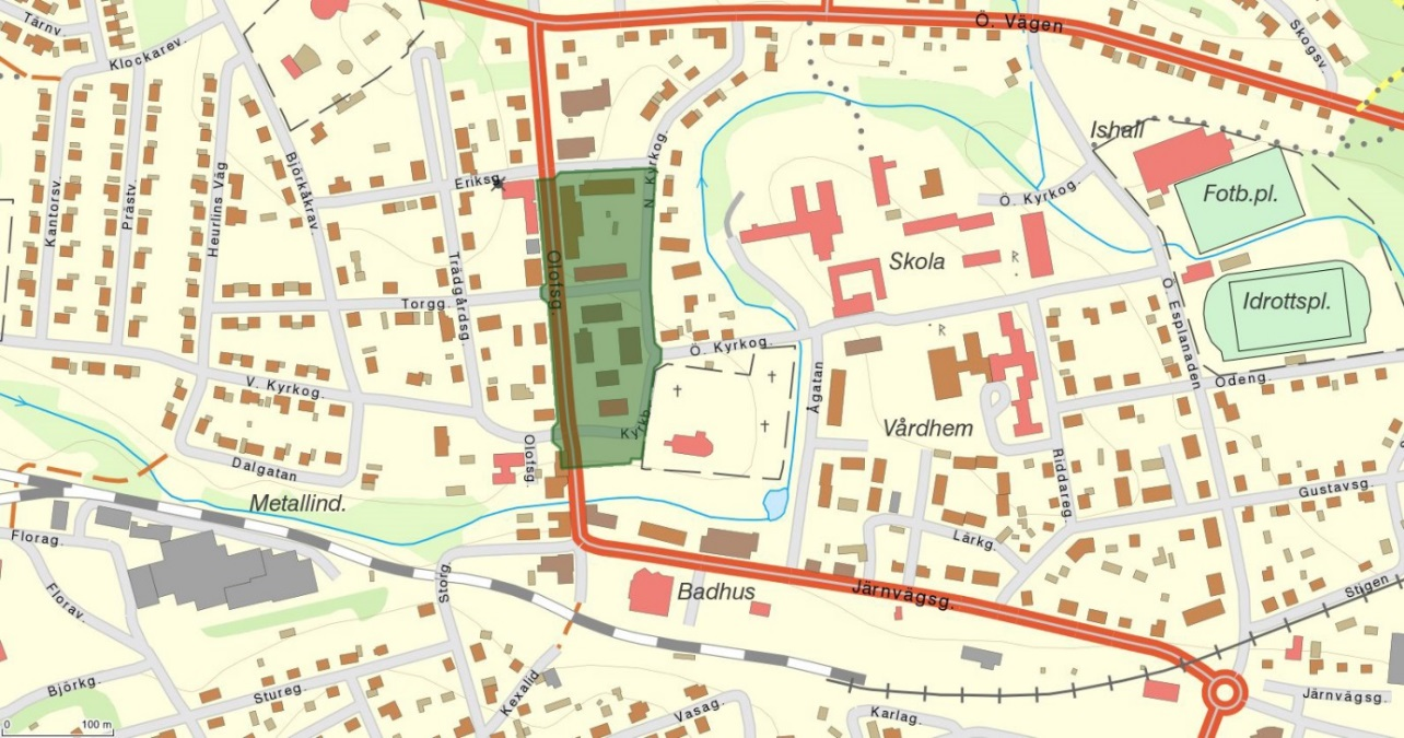 Områdets läge och areal Planområdet omfattar ca 20000 m 2 av Åseda centrum.