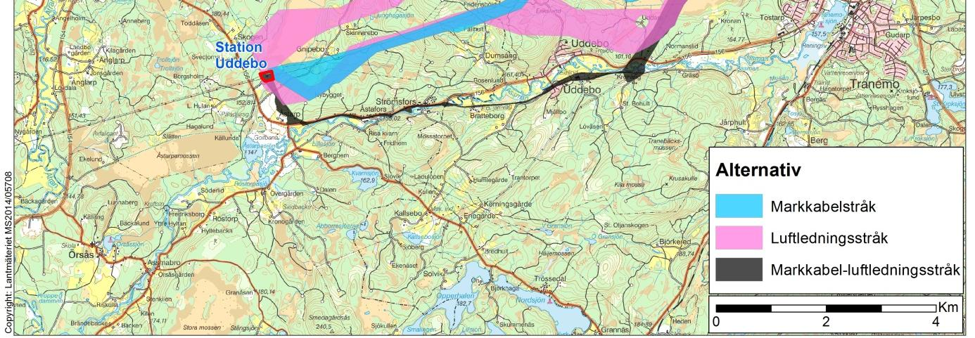 Utifrån en sammanvägning av påverkan på miljön, inkomna synpunkter, bebyggelse, tekniska och ekonomiska förutsättningar har en stråkvalsanalys genomförts, som utmynnat i ett förordat stråk och